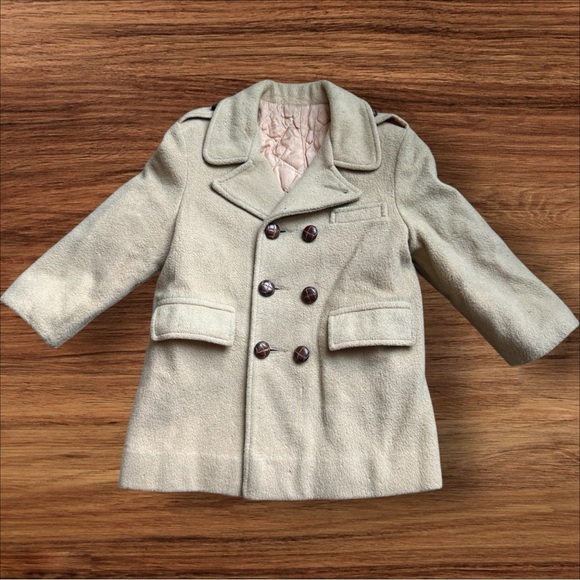Vintage “Fieldston Clothes” Childs' Quilted Wool Double Breasted Coat Size 4